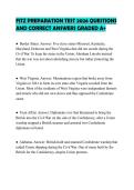 FITZ PREPARATION TEST 2026 QUESTIONS AND CORRECT ANSWERS GRADED A&plus;