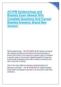 ACVPM Epidemiology and  Biostats Exam Newest With  Complete Questions And Correct  Detailed Answers&vert; Brand New  Version&excl; 