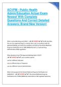 ACVPM-  BUNDLE Complete  Questions And Correct Detailed  Answers&vert; Brand New Version&excl; 