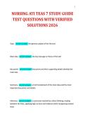 NURSING ATI TEAS 7 STUDY GUIDE TEST QUESTIONS WITH VERIFIED SOLUTIONS 2026