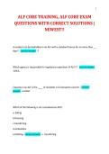 ALF CORE TRAINING&comma; ALF CORE EXAM QUESTIONS WITH CORRECT SOLUTIONS &vert; NEWEST&excl;&excl;