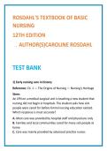 Rosdahl Basic Nursing Test Bank 12th Ed &vert; NCLEX-PN MCQs &plus; Rationales &vert; Fundamentals Study Guide &vert; Clinical Judgment Nursing TestBank2026