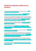CPCE Exam Questions  With Correct Answers  
