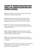 HISTORY OF NURSING EDUCATION EXAM SCRIPT 2026 COMPLETE QUESTIONS AND CORRECT ANSWERS