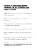 HISTORY OF NURSING EDUCATION EXAMINATION TEST 2026 QUESTIONS WITH SOLUTIONS