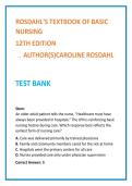 Rosdahl Basic Nursing Test Bank 12th Ed &vert; NCLEX-PN MCQs &plus; Rationales &vert; Fundamentals Study Guide &vert; Clinical Judgment Nursing Testbank2026