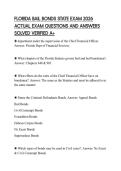 FLORIDA BAIL BONDS STATE EXAM 2026 ACTUAL EXAM QUESTIONS AND ANSWERS SOLVED VERIFIED A&plus;
