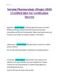 Nursing Pharmacology &lpar;Drugs&rpar; 2026 &vert; Certified Q&A For Certification Success