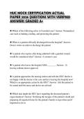 HUC MOCK CERTIFICATION ACTUAL PAPER 2026 QUESTIONS WITH VERIFIED ANSWERS GRADED A&plus;