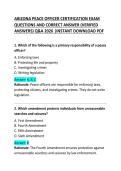  Arizona Peace Officer Certification Exam Questions and Correct Answers