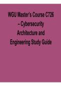 WGU Master&rsquo;s Course C726 &ndash; Cybersecurity Architecture and Engineering Study Guide Questions and Answers &lpar;2026 Update&rpar;