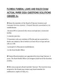 FLORIDA FUNERAL LAWS AND RULES EXAM ACTUAL PAPER 2026 QUESTIONS SOLUTIONS GRADED A&plus;