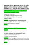  Arizona Private Investigator License Exam Questions and Correct Answers
