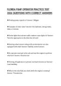 FLORIDA PUMP OPERATOR PRACTICE TEST 2026 QUESTIONS WITH CORRECT ANSWERS