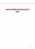 Wound Care Certification Exam Questions and Correct Answers