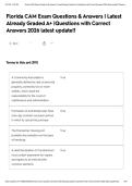 Florida CAM Exam Questions & Answers &vert; Latest Already Graded A&plus; &vert;Questions with Correct Answers 2026 latest update&excl;&excl;