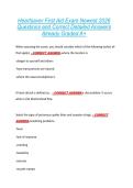 Heartsaver First Aid Exam Newest 2026  Questions and Correct Detailed Answers  Already Graded A&plus; 