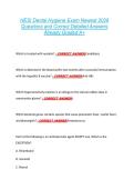 HESI Dental Hygiene Exam Newest 2026  Questions and Correct Detailed Answers  Already Graded A&plus; 