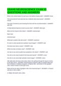 USAHS NEUROSCIENCE EXAM &num;3 QUESTIONS AND ANSWERS