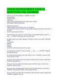 USAHS NEUROSCIENCE EXAM &num;4 QUESTIONS AND ANSWERS