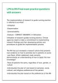 LPN to RN Final exam practice questions with answers&comma;