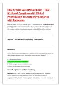 HESI Critical Care RN Exit Exam &ndash; Real  ICU-Level Questions with Clinical  Prioritization & Emergency Scenarios  with Rationales