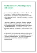 Final exam review LPN to RN questions with answers