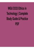 WGU D333 Ethics in Technology &ndash; Complete Study Guide & Practice Questions PDF &lpar;2026 Update&rpar;