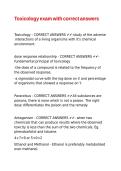 Toxicology exam with correct answers