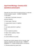 Aqa A level Biology- Common AO1 Questions and answers