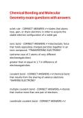 Chemical Bonding and Molecular Geometry exam questions with answers