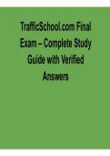 TrafficSchool&period;com Final Exam &ndash; Complete Study Guide with Verified Questions and Answers &lpar;2026 Update&rpar;