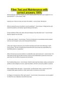 Fiber Test and Maintenance with correct answers 100&percnt;