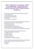 ANCC FNP Exam 2&comma; ANCC FNP Exam & Study Guide 2025&sol;2026 &ndash; Complete Package Deal with Practice Questions and Expert Rationales