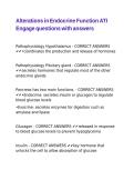 Alterations in Endocrine Function ATI Engage questions with answers&period;