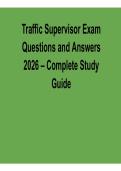 Traffic Supervisor Exam Questions and Answers &ndash; Complete Study Guide &lpar;2026 Update&rpar;
