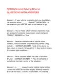 NSC Defensive Driving Course QUESTIONS WITH ANSWERS
