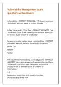 Vulnerability Management exam questions with answers