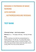 Rosdahl Basic Nursing Test Bank 12th Ed &vert; NCLEX-PN MCQs&comma; Fundamentals Study Guide&comma; Clinical Judgment Questions&comma; Nursing Testbank2026