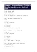 Chapter 8 Nervous System Test bank Questions and Answers Updated 2026