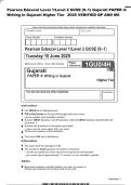 Pearson Edexcel Level 1&sol;Level 2 GCSE &lpar;9&ndash;1&rpar; Gujarati PAPER 4&colon; Writing in Gujarati Higher Tier 2025 VERIFIED QP AND MS