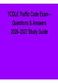 TCOLE Traffic Code Exam &ndash; Questions & Answers Study Guide &lpar;2026&ndash;2027 Update&rpar;