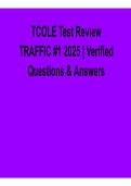 TCOLE Test Review TRAFFIC-1 2025 &ndash; Verified Questions & Answers &lpar;Updated 2026 Guide&rpar;