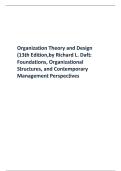 Test Bank for Organization Theory & Design 13th Edition &ndash; Richard L&period; Daft &vert; Exam Questions & Answers