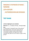 Rosdahl Basic Nursing Test Bank 12th Ed &vert; NCLEX-PN MCQs &plus; Rationales &vert; Nursing Fundamentals & Clinical Judgment 2026