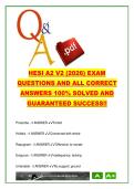 HESI A2 V2 NUR101 University Exam Prep 200 Questions Vocabulary&comma; Medical Terminology&comma; Reading Comprehension