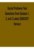 Social Problems Test Questions from Quizzes 1&comma; 2&comma; and 3 &ndash; Latest 2026&ndash;2027 Version
