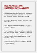 HESI A&P HCC EXAM QUESTIONS WITH ANSWERS