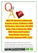 HESI PN Obstetrics NUR205 University Exam Prep 500 Questions Maternity Care&comma; Pediatrics&comma; Neonatal Nursing