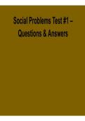 Social Problems Test 1 &ndash; Questions & Answers Study Guide &lpar;2026 Update&rpar;